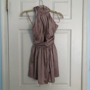 LF satin halter keyhole romper